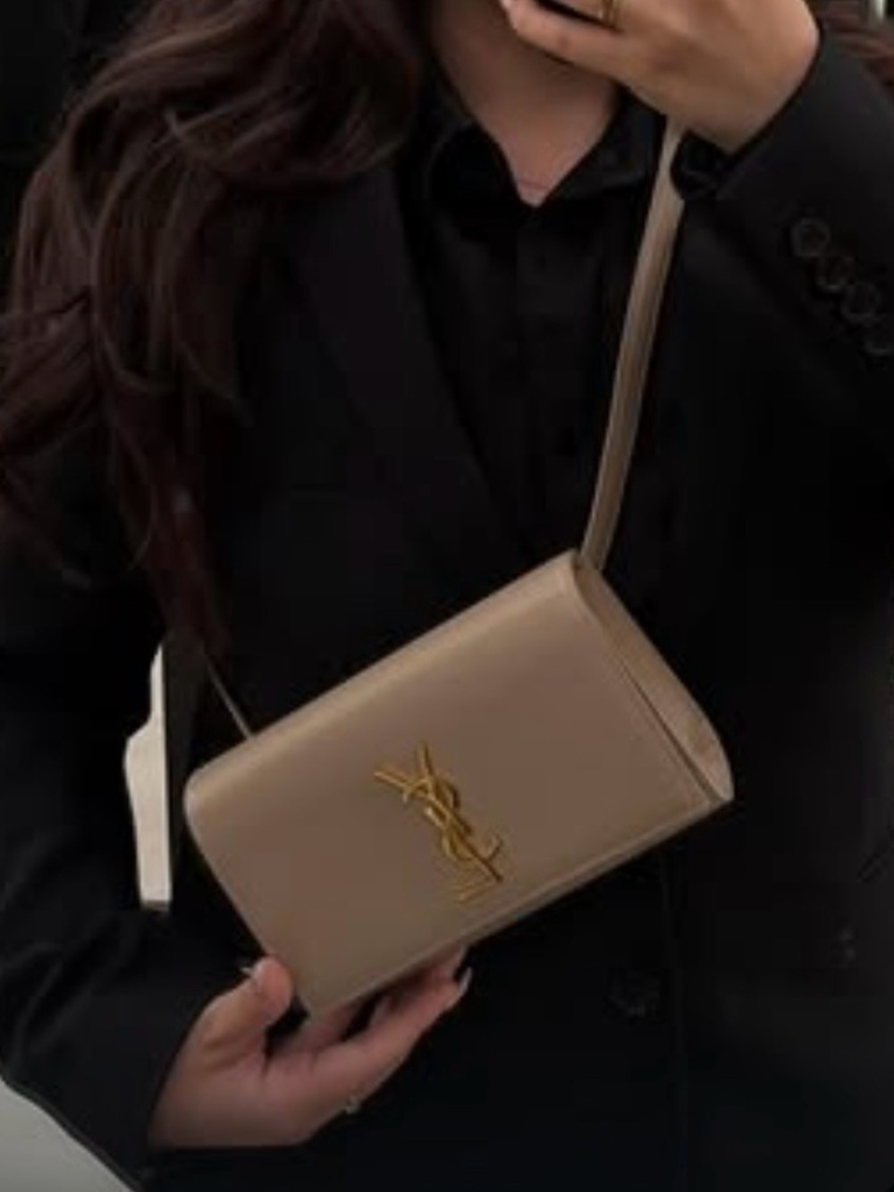 Saint Laurent Kate Belt Bag Grain De Poudre Dark Beige, brand new! - Picture 6 of 6